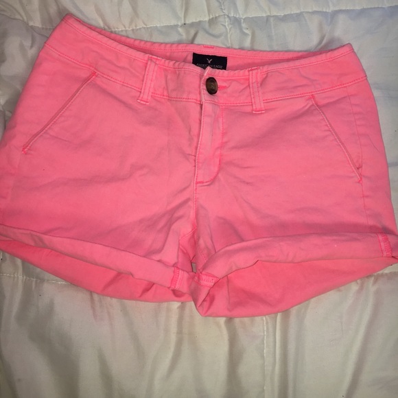 Neon Pink Jean Shorts - Picture 1 of 3