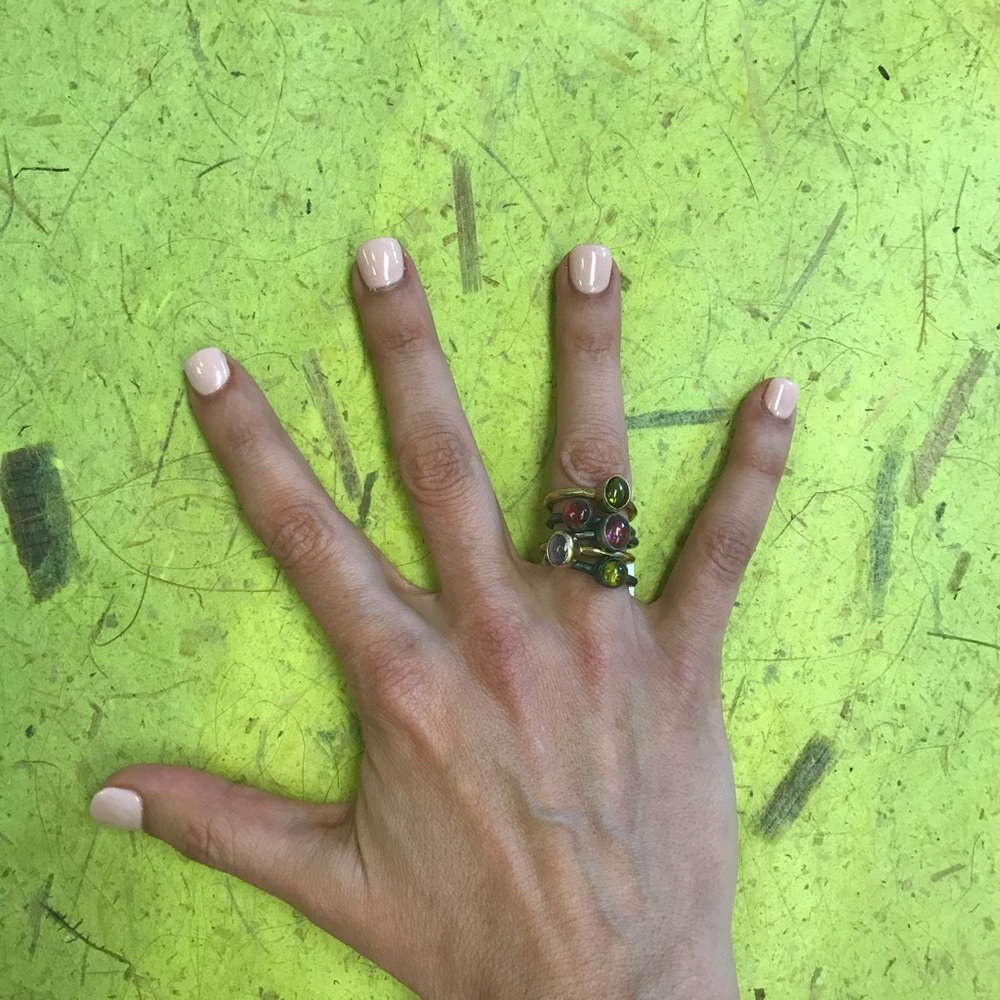 Gold gemstone ring made in Turkey