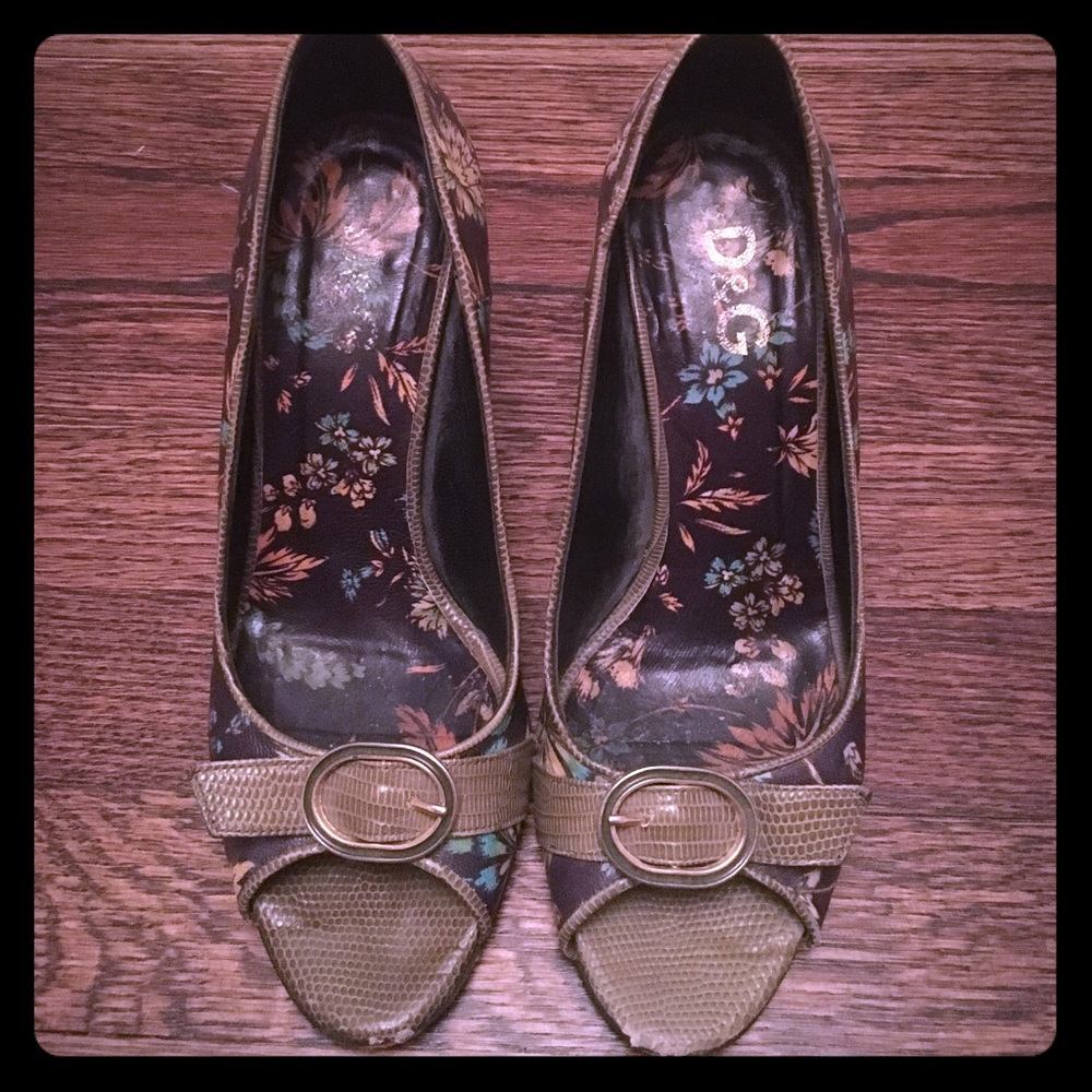 D&G open toe floral heel