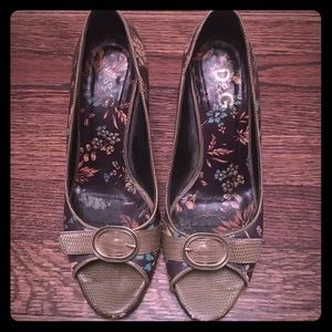 D&G open toe floral heel
