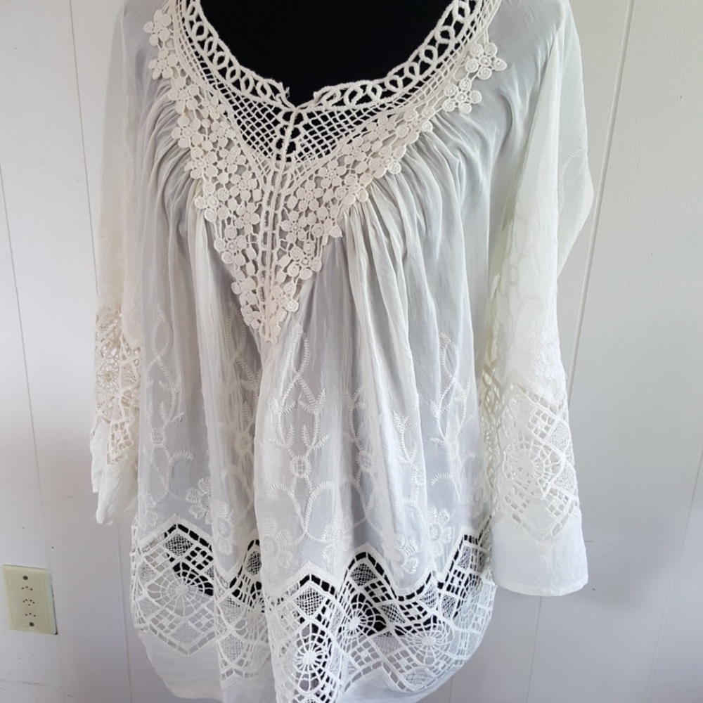 Beautiful Daniel Rainn Ivory Blouse Large