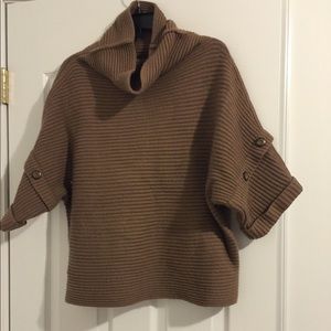 Ann Taylor brown cowl neck 3/4 sleeve sweater