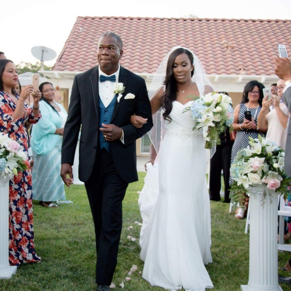 Alfred Angelo wedding gown with long train