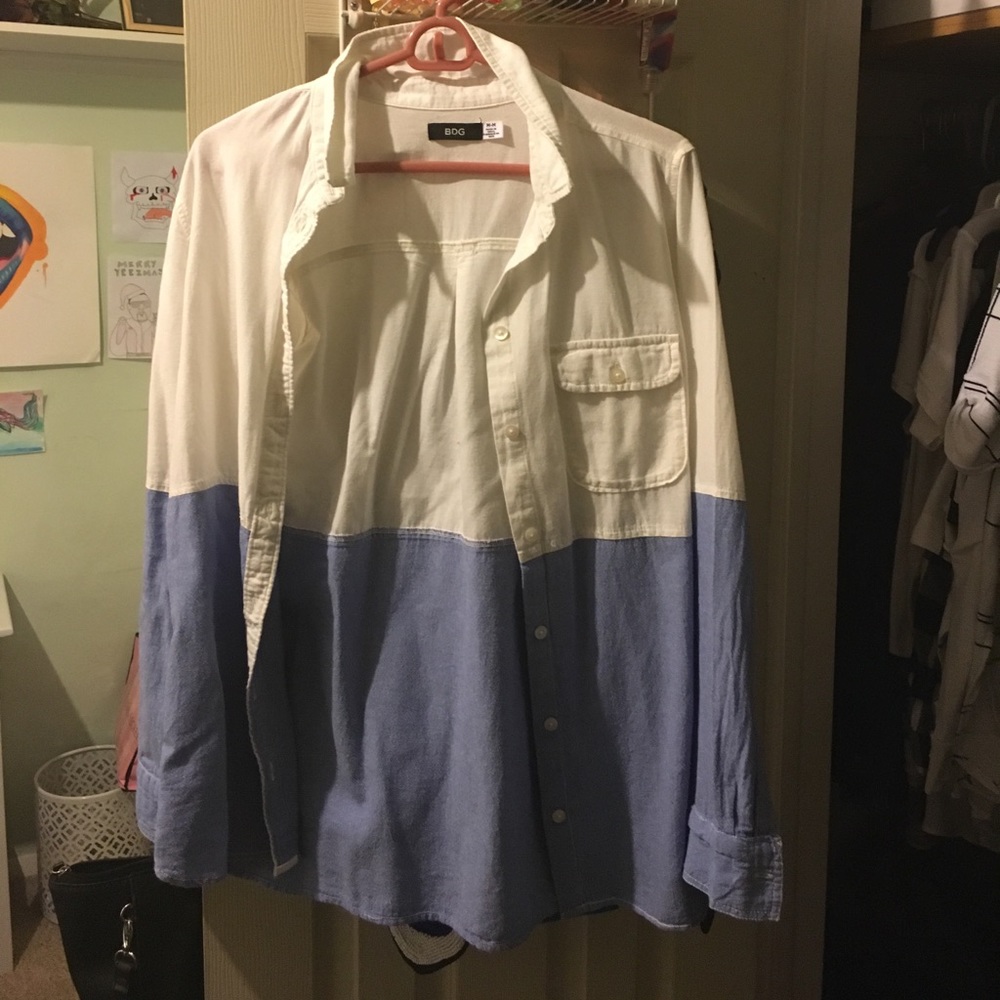 Uo Button Down Chambray Shirt - image 1