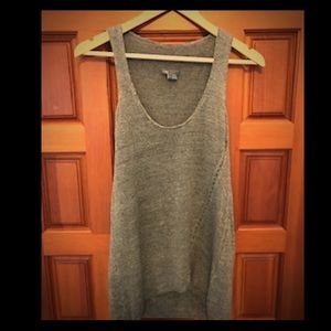 Vince 100% linen neutral grey tank sz L