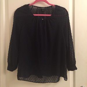 Navy J.Crew Dotted Blouse!