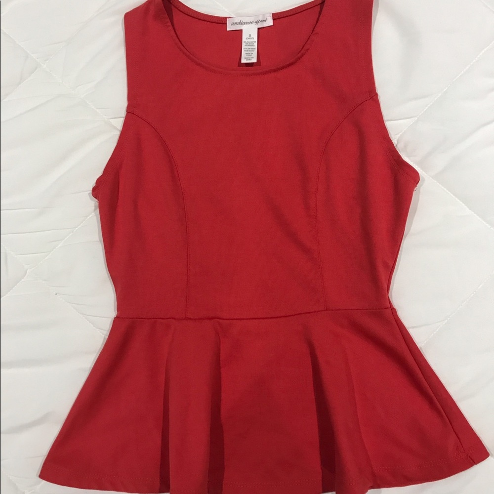Coral Peplum Top