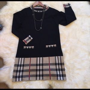 Preloved Burberry inspired plaid sweater dress