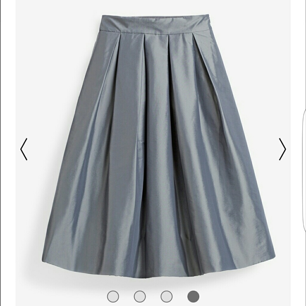 PLEATED TAFFETA MIDI SKIRT