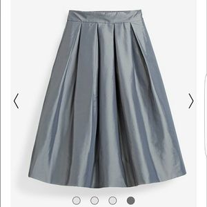 PLEATED TAFFETA MIDI SKIRT