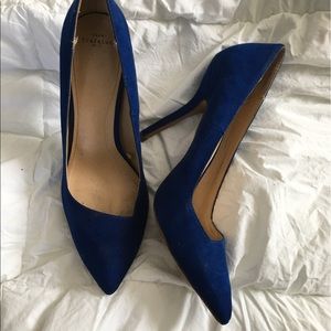 Zara Blue Faux Suede Heels