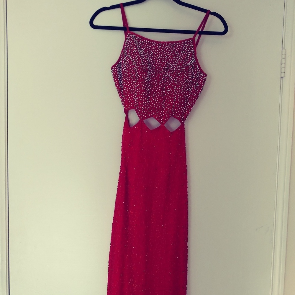 Red beaded dress