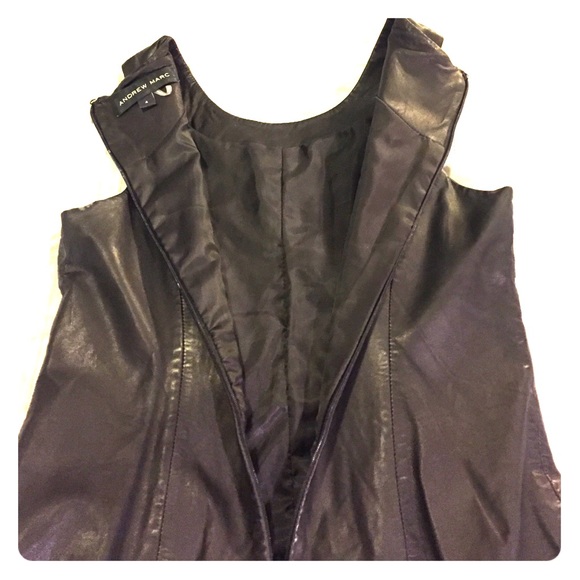 Leather Mini Little Black Dress - Picture 3 of 4