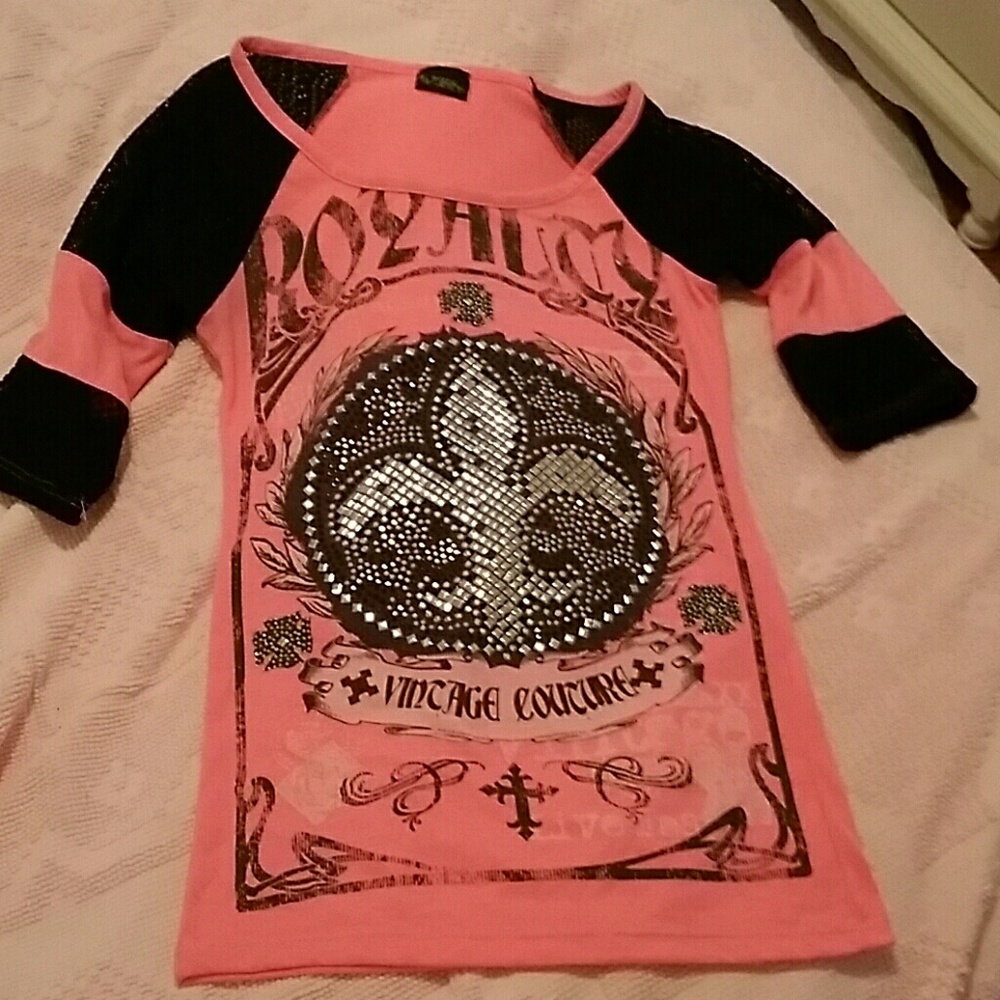 Daytrip rhinestone buckle shirt Sm