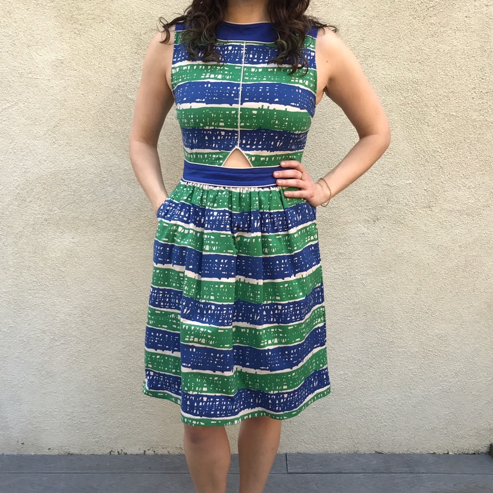 Dear Creatures A-Line patterned dress with cutout