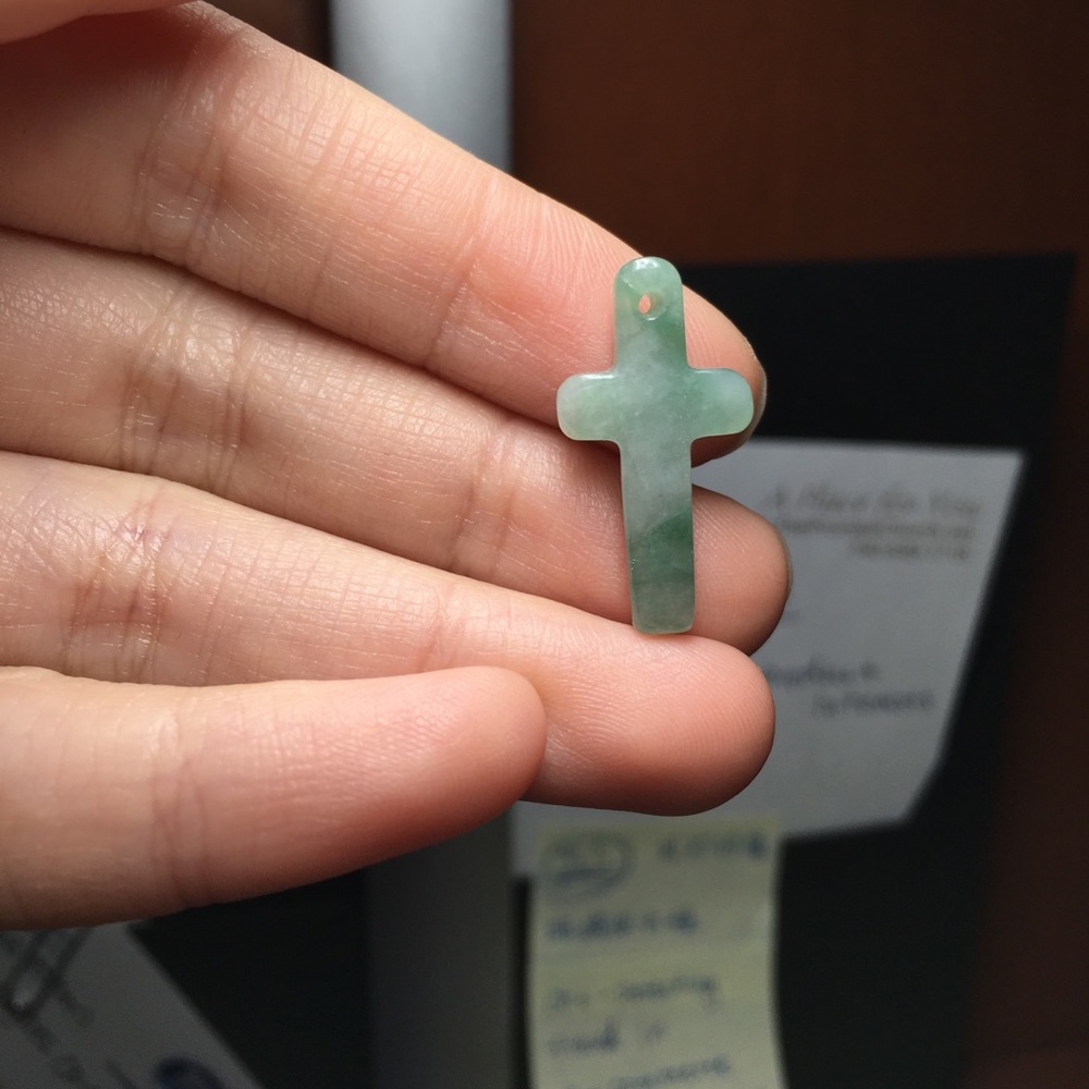 Jade cross pendant