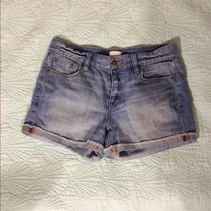 J Crew Light Wash High Waist Jean Shorts