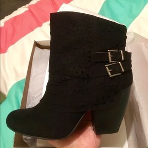 Black closed toe booties