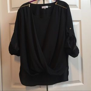 Calvin Klein blouse with zipper details