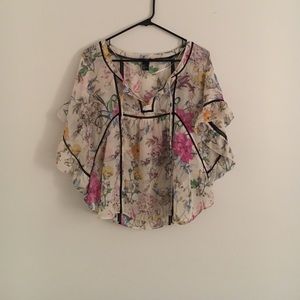 H&M floral cropped top size 4