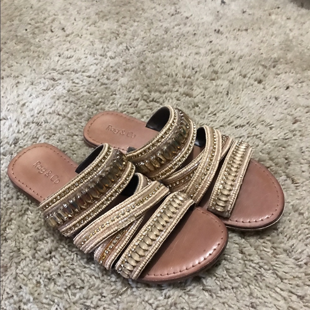 Buckle Tan Bling Rag and Co sandals