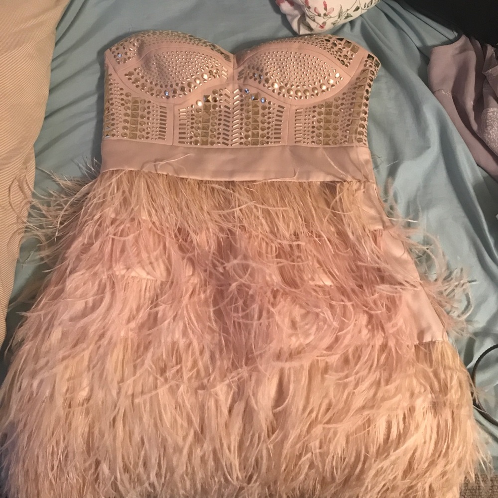 Bebe feather dress