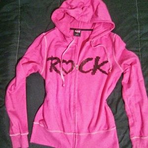 Hard Candy Sequin "rock" zip up hoodie