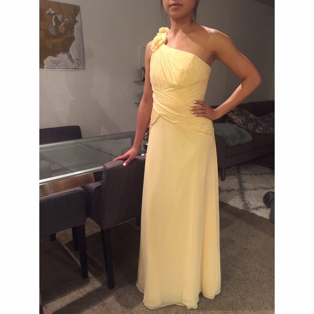Yellow David's bridal bridesmaid or prom dress