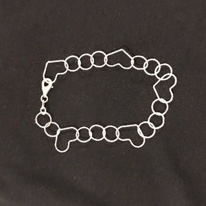 Sterling silver heart link bracelet