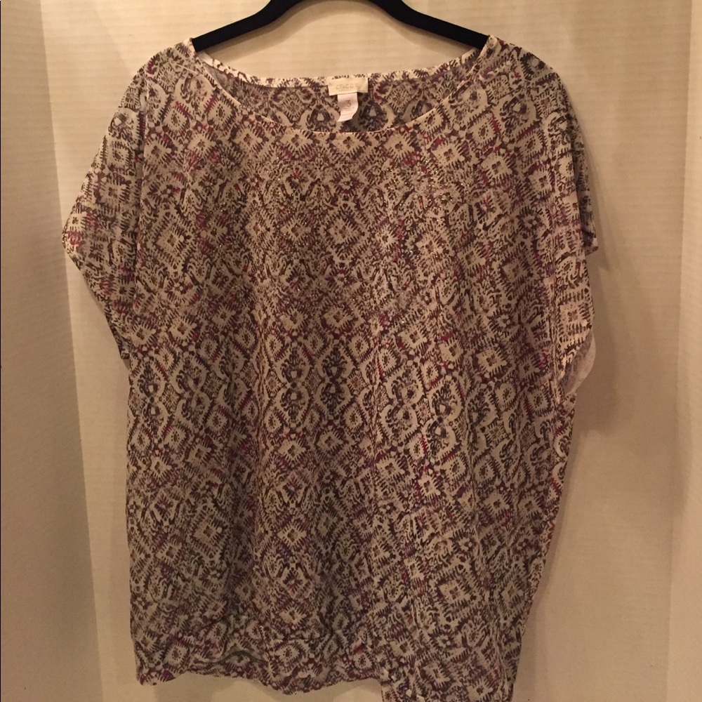 Chico top 100 polyester light rhinestones front