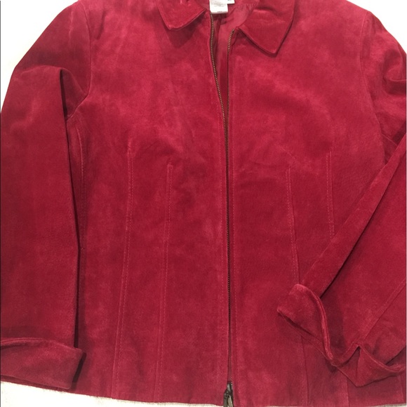 Red Suede Leather Jacket - Picture 1 of 3