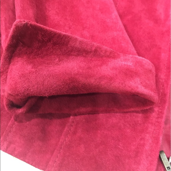Red Suede Leather Jacket - Picture 2 of 3