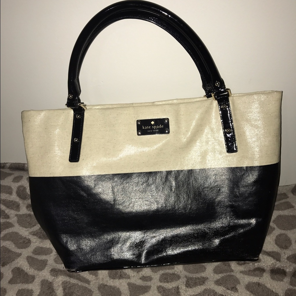 Kate spade black and cream tote