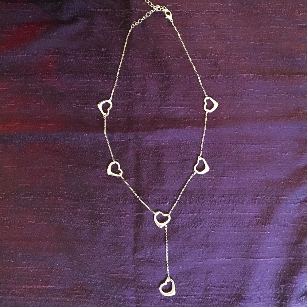 Open Hearts 💞 Silver T-necklace - Picture 1 of 4