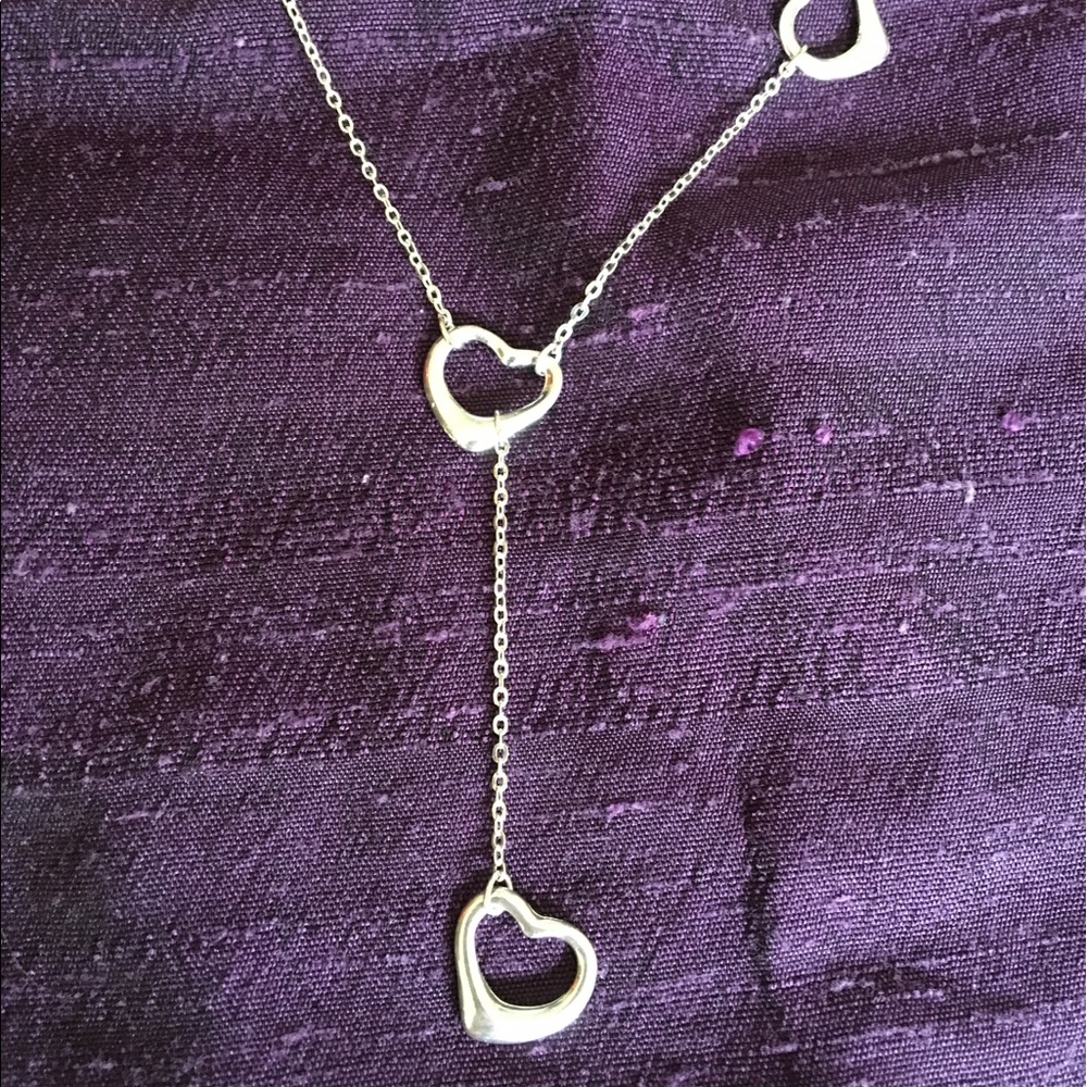 Open Hearts 💞 Silver T-necklace - Picture 2 of 4