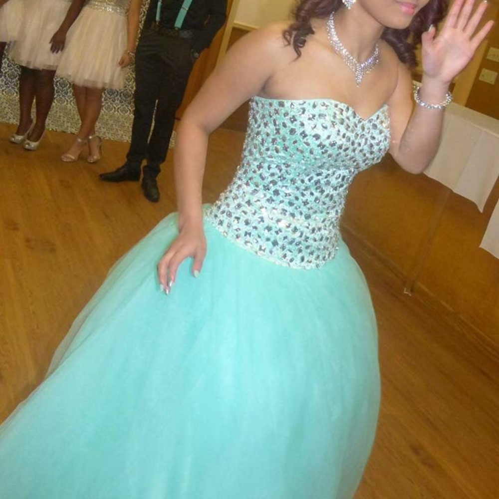 Tiffany blue formal dress prom dress