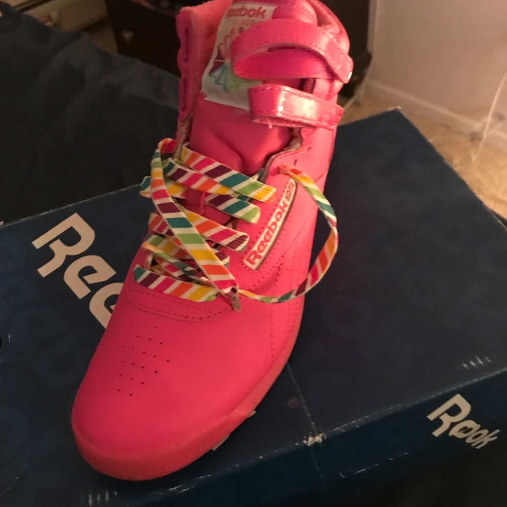 Pretty neon pink Reebok classics