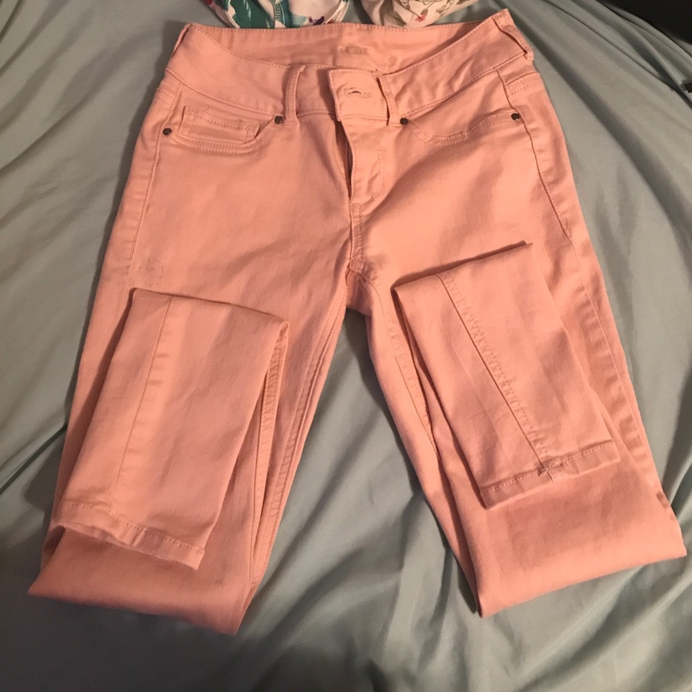 Light pink skinny jeans