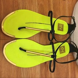 Black/neon green sandal