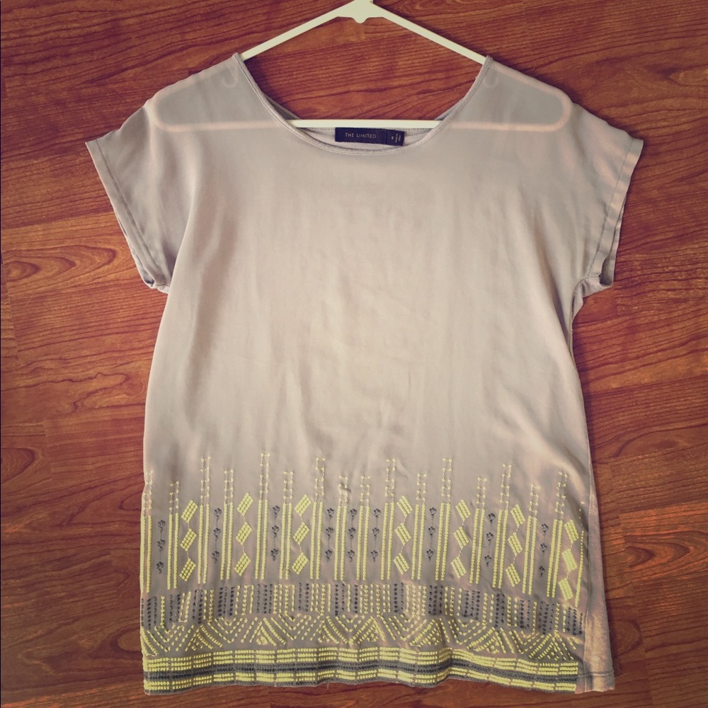 The Limited Gray/Nude Print Shirt