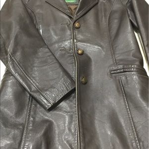 Brown leather jacket
