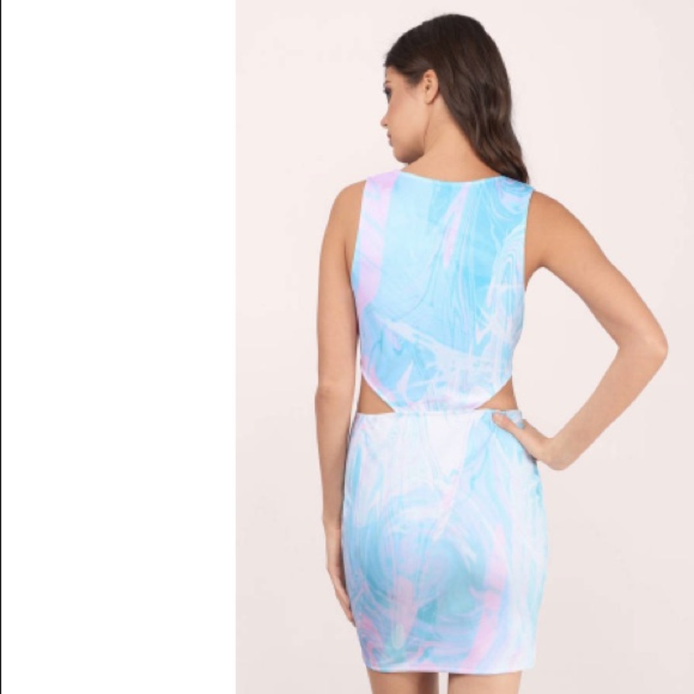 Tobi Blue Multi Cut Out Bodycon Dress - Picture 3 of 4