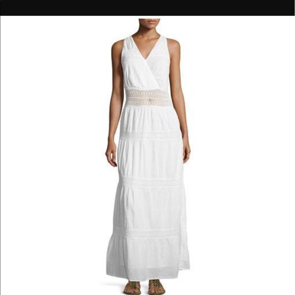 Michael.  Michael Kors white maxi dress. Not worn