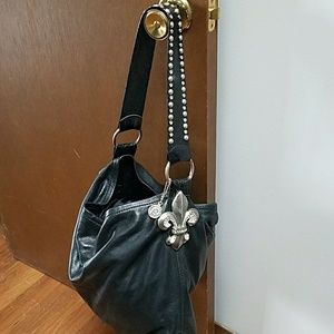 Leather rock usa black leather bag