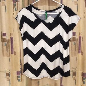 Made in the USA Navy and White Chevron Top