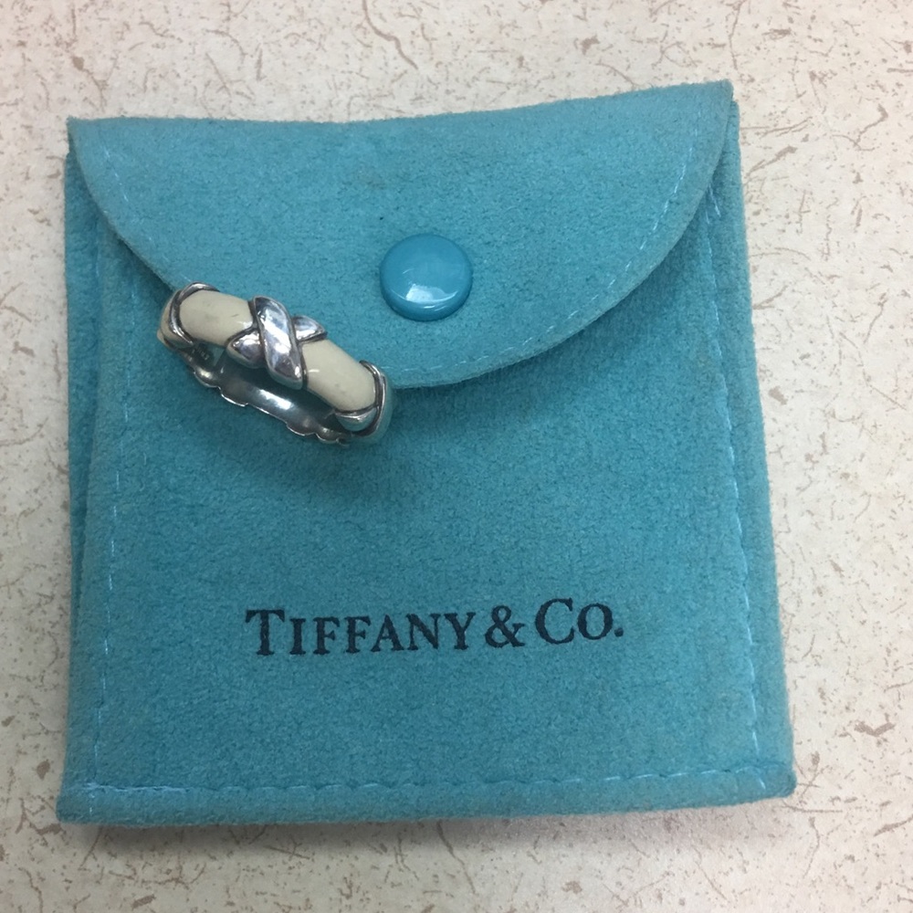Tiffany & Co. Sterling Silver and Enamel Ring