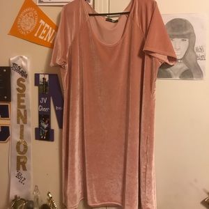 Pink Crush Velvet Swing Dress