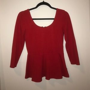 Red top with 3/4 sleeves
