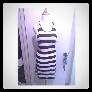 Zara Stripe Blue and White Razor Back Sun Dress M