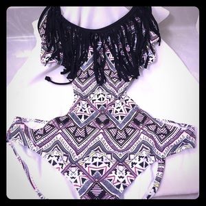 Halter Top Fringe Monokini